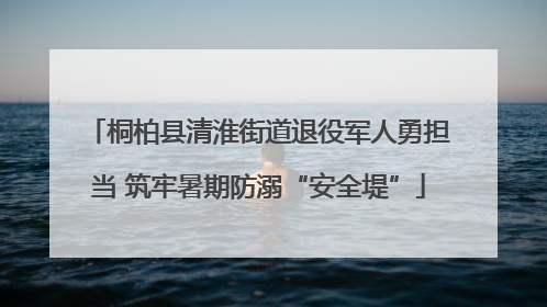 桐柏县清淮街道退役军人勇担当 筑牢暑期防溺“安全堤”